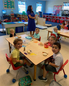 Lunch time for the Wiggle Worms at Stones Child Care.