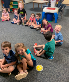 Circle time for the Busy Bees at Stepping Stones Child Care